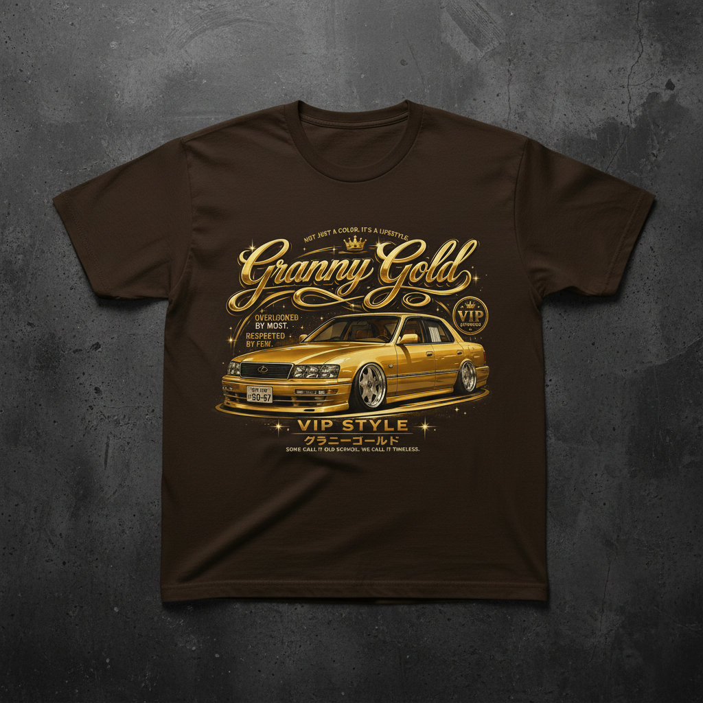 Granny Gold Brown Tee Mockup